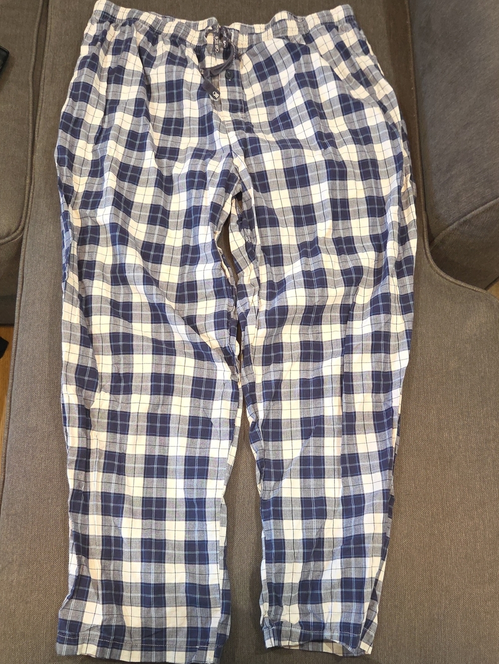Joe Boxer Blue and White Plaid Jogger Pants